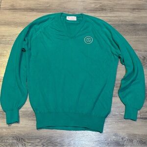 VTG 80’s Ladies Golf V neck Granny acrylic sweater Mid Ocean Club Bermuda sz L